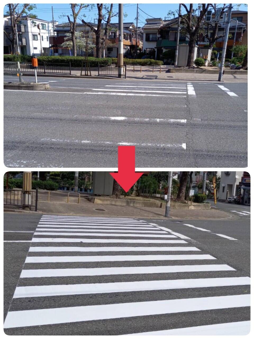 【北村3丁目 横断歩道の塗り直し】